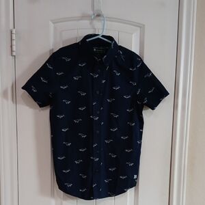 Brooks Brothers Dark Blue Whale Pattern Shirt
